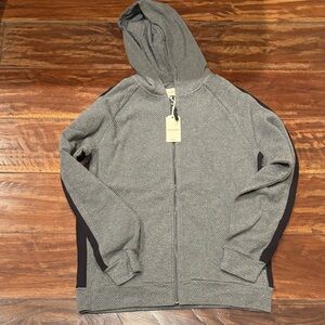 Classic Gray and Black Men's Zip-Up Sweater